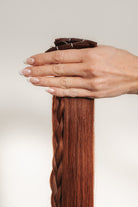 Scottie 4 red hair extensions with Trouvé Hair Extensions in Windsor CO