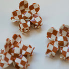 cute flower checkered hair clips for extensions